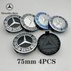 2025 Hot For Benz 4PCS 75mm Car Wheel Center Logo Hub Cover For Mercedes Benz W204 205 A B C E S CLA CLK ML GLK GLA GLB GLC CLAS