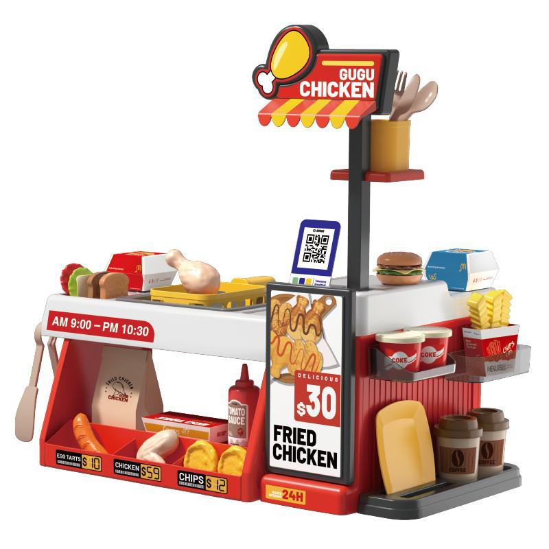 Kid's Interactive Mini Kitchen Set with Sound, Light, and Color-Changing BBQ and Seafood Grill Toys