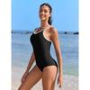 CHARMLEAKS Women's One Piece Swimsuits Athletic Double Straps Slimming Bathing Suit Sports Swimwear