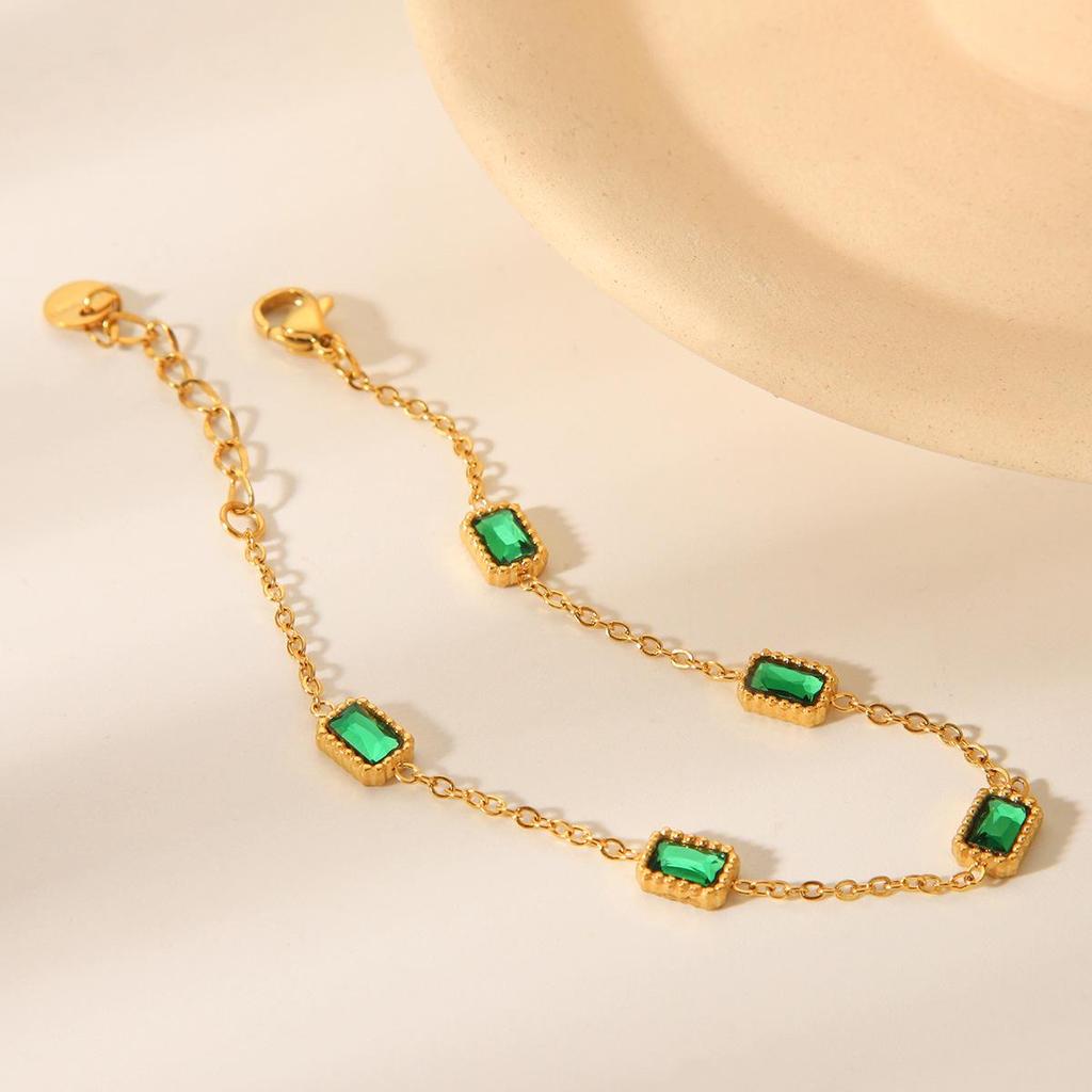 18K Gold Titanium Steel Zircon Women's Bracelet - European & American Fashion Jewelry