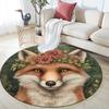 Wreath Animals,Round Area Rug,Carpet Rug for Living Room Bedroom Sofa Playroom Decor,Non-slip Floor Mat