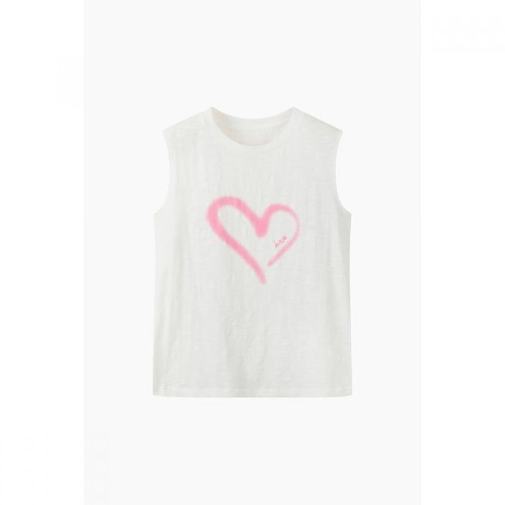 Benetton HearT Sleeveless T shirT baTsf6631