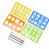Drawing Stencil Kit Children Number Letter Shape Drawing Template Ruler Pen White Paper Set