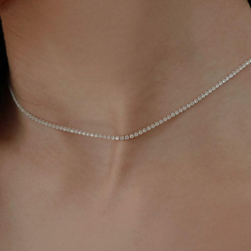 

Less is more silver tennis necklace silver