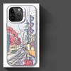 Cartoon Japanese City Scenery Case for iPhone 17 Pro Max 16 11 14 Plus Air 15 12 Pro 13 Phone Cover