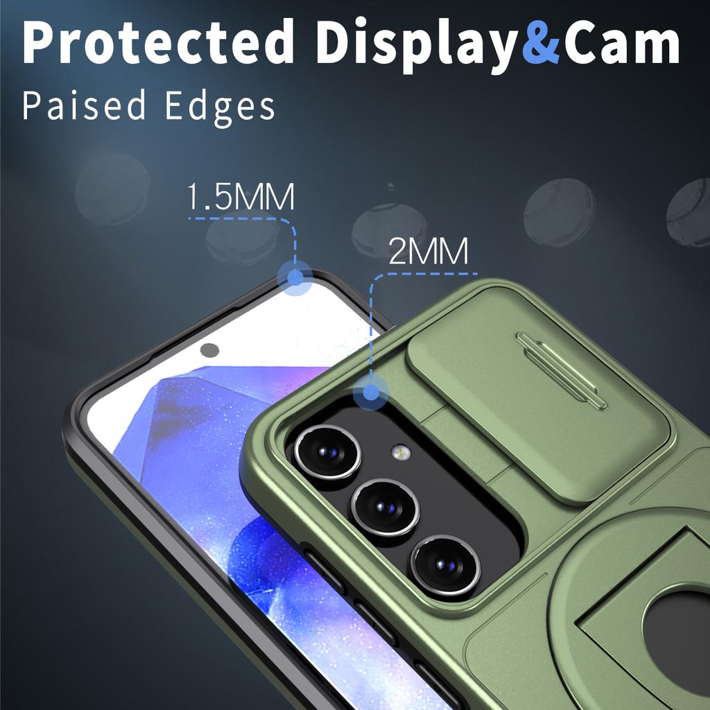 Etui na Samsung Galaxy A35 5G z przesuwaną osłoną aparatu TPU+PC Ochraniacz telefonu