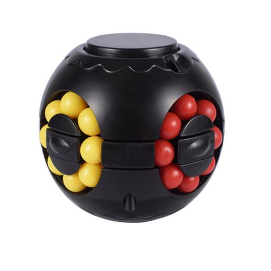 

Rotatable Bean Ball Fidget Toy Stress Anxiety Relief Brain Teaser Rolling Bead Puzzle Spinner Ball Educational Toy Decompression Gadget чорний