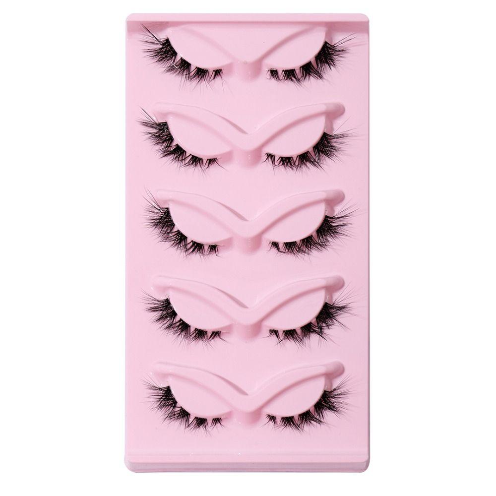 5 párů očního ocasu prodlužující falešné řasy pro kočičí oko 3D nástroje pro make-up umělých norkových řas