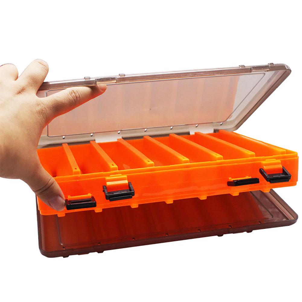 Fishing Tackle Box Transparent Double Sided Fishing Lure Box Plastic Tackle Storage Tray Fishing Tackle Case 10 Cells / 14 Cells