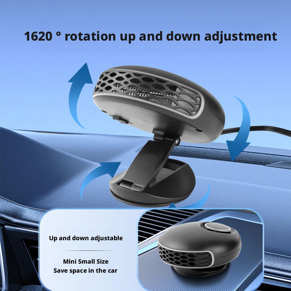 12V 150W Car Heater Cooler 360 Degree Rotatable Dual Use Fan Plugs Into Cigarette Lighter For Windshield Defrosting All Vehicles