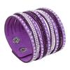 Women's Multilayer Rivet Rhinestone Velvet Cuff Bangle Wristband Bracelet Gift