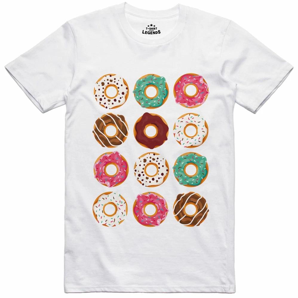 Unisexs Novelty T Shirt Donut Design Cotton Ring Spun Regular Fit Tee S