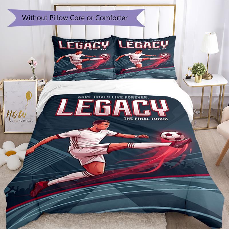 Ronaldo's Cr7 Goal Celebration Bedding Set, Breathable Duvet Cover with Pillowcases, Soft Bed Linen for Bedroom Home Decoration, Perfect Festival Birt