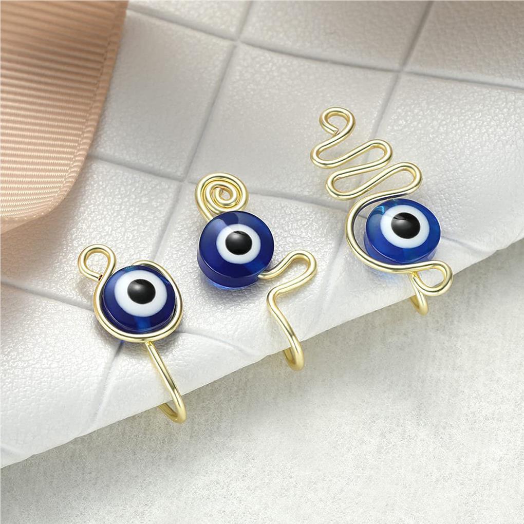 3Pcs Eye Nose Cuff Wear-resistant Fake Nose Rings Non-Piercing Clip for Men