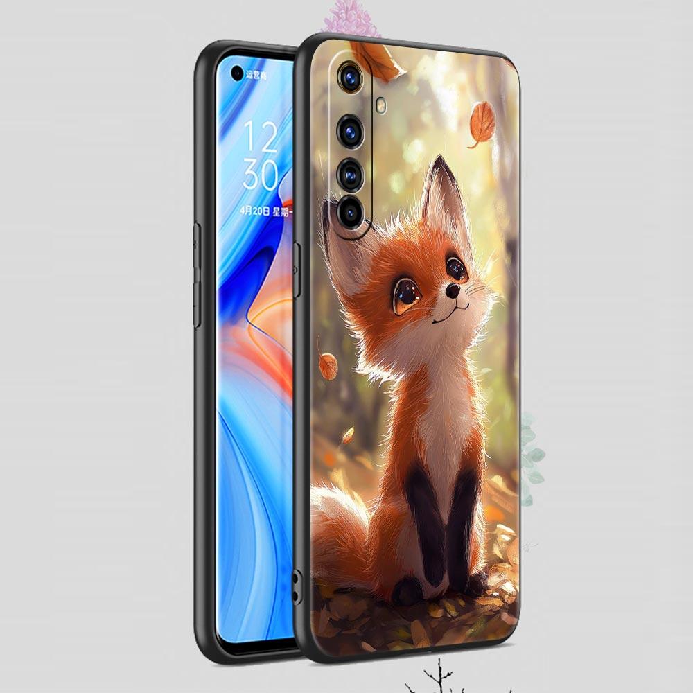 Red Fox Case For Realme C67 C63 C55 C53 C35 C25 C21 GT 2 3 5 6 10 11 12 13 Pro Plus 5G Soft TPU Phone Cover Fundas Capas Bags