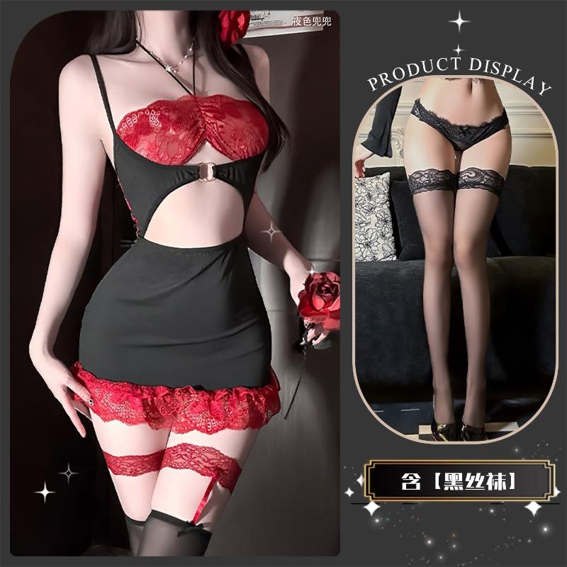 Sex Underwear Sexy Temptation Lace Perspective Naked Back Onesie Hot Flirting Free Hip Skirt New