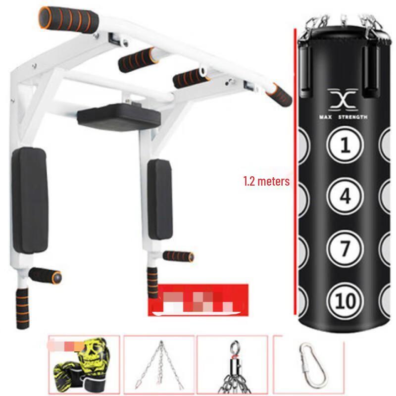 Indoor Wall-Mounted Pull-Up Bar & Sandbag Set