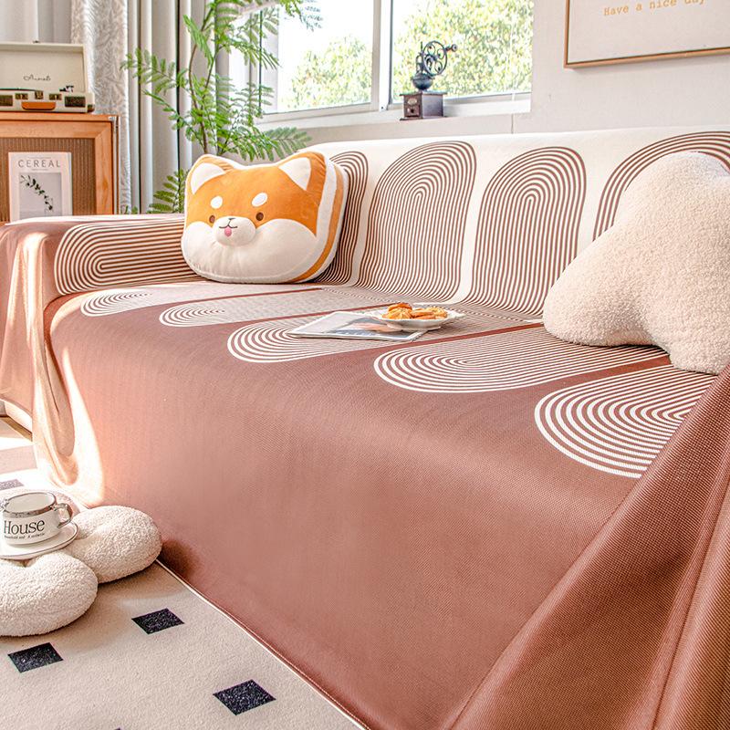 Sofa Cushion Summer High-Grade Small Clear Sofa Seat Cushion for Summer Non-Slip Stain-Resistant Cool Sofa Cover