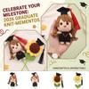 Handmade Crochet Graduation Doll with Cap and Gown On Stem Decorative Knitted Plush Toy Graduation Gift