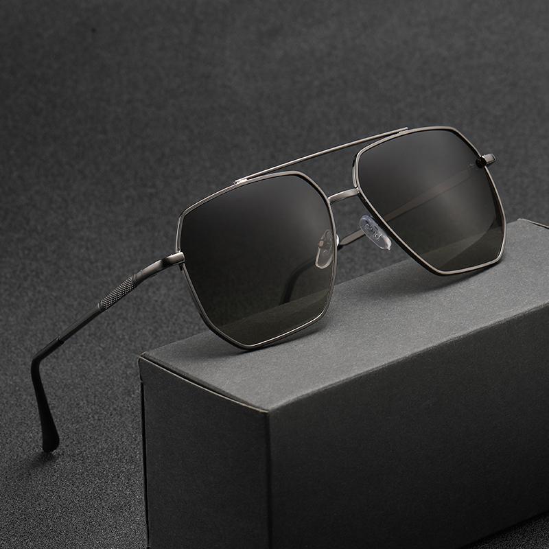 New Fashion Double Beam Sunglasses Trend Retro Men Toad Mirror Leisure Driving Fishing Business Sun Glasses Uv400