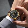OPK 8163 Quartz Watch for Man 46mm Big Dial Leather Strap Tachymeter Auto Date Chronograph Men's Watches Waterproof Sports Watch