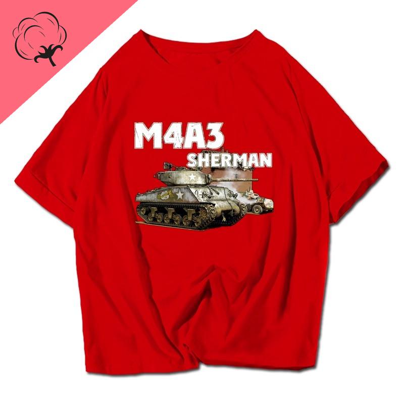 World War Ii Tank World Tiger M4 Military Enthusiast Short Sleeved TShirt Cotton Vintage Unisex Clothes