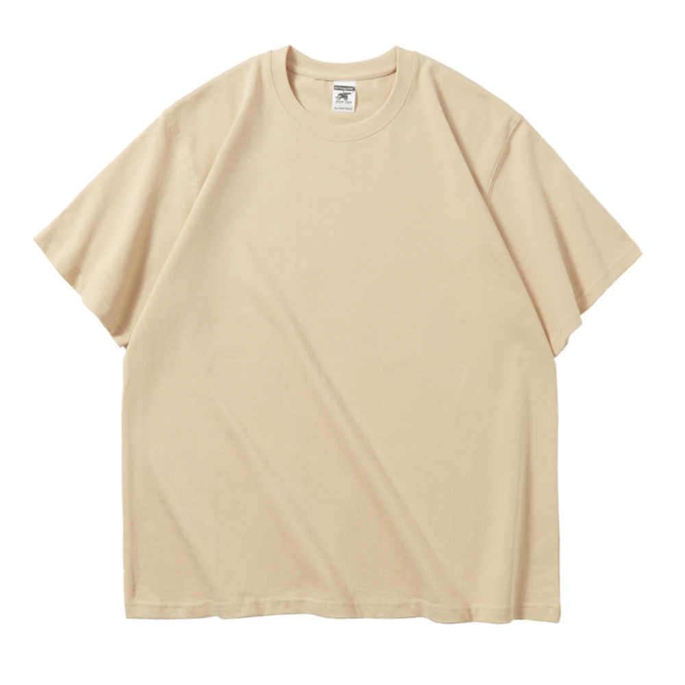 Herr sommar lös tung bomulls-t-shirt med tryckt design