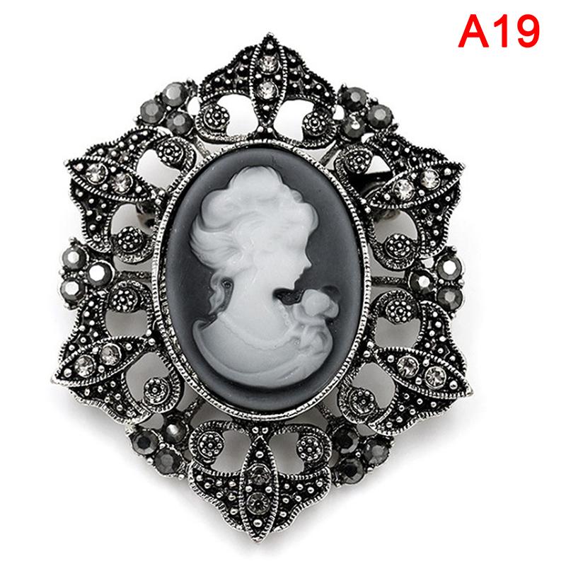  Cameo Vintage Brooches For Women Queen'S Cameo Beauty