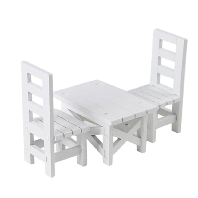 Miniature Kitchen Table And Chairs Set Wooden Dollhouses Furniture For 1/6 Scale Doll Decors