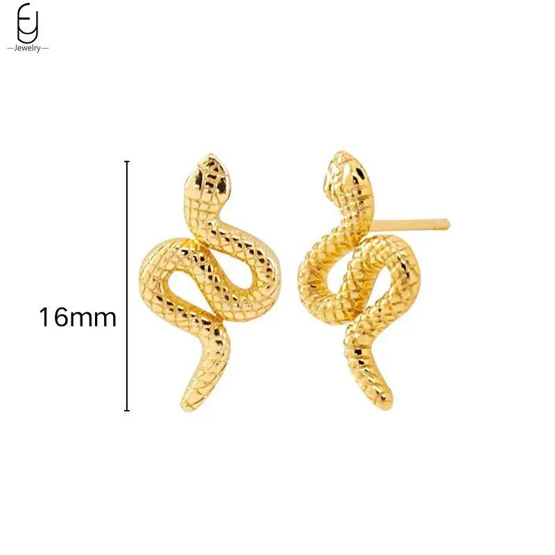 925 Silver Needle Vintage Snake Earrings Women Gold Round Ear Clips Punk Style Fashion Hoop Earrings Women Jewelry