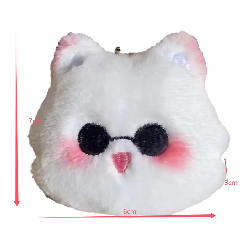 1Pcs Cute Wanderer Balladeer Kabukimono Scaramouche Hat Guy Cosplay Keychain Cat Pendant Plush Doll Key Ring