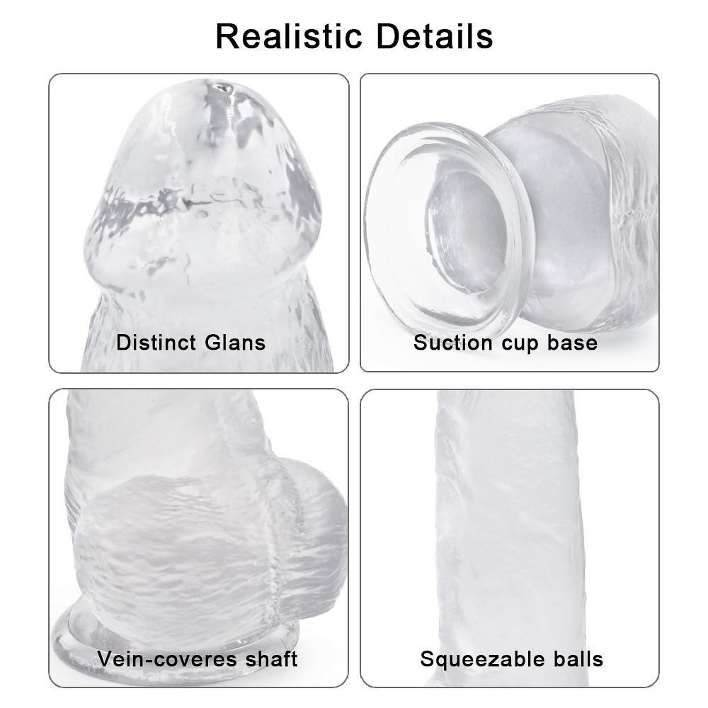Realistic Dildo Masturbator Anal Toys for Women Crystal Dildo Suction Cup Penis Female Sex Toys G-Spot Erotic Toy for Adults 18+