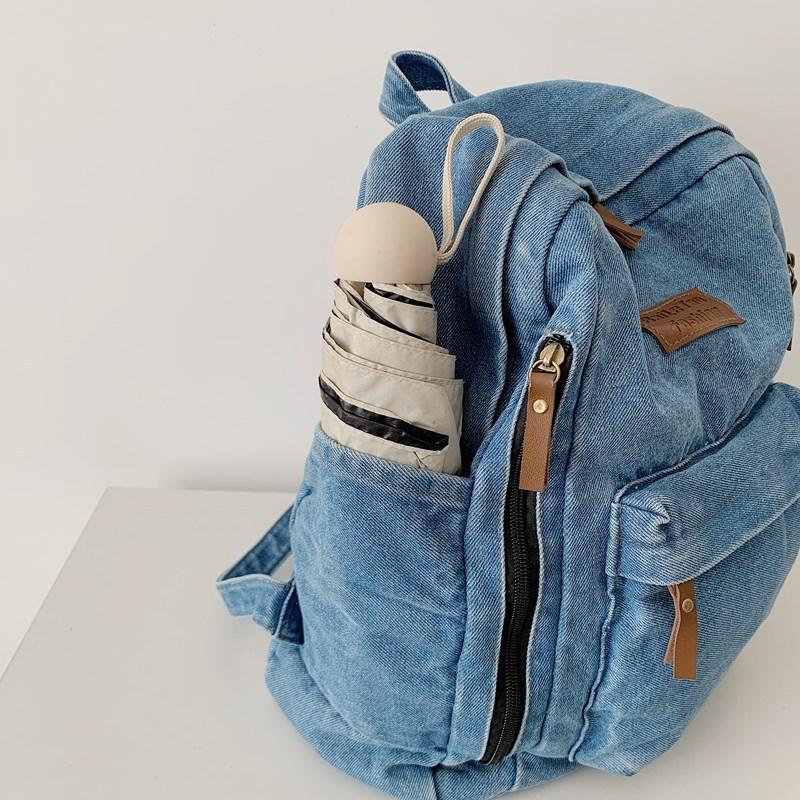 Zaino1011 estate nuova moda semplice tendenza zaino grande capacità borsa in denim studente universitario liceo scuola media