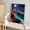 Starry Sky Sea Full Diamond Painting Painting Set, 5D Rhinestone Diamond Embroidery Craft, DIY Gemstone Crafts Decorative Wall Mural Ornaments