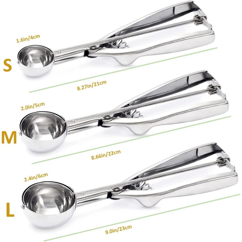 Baking Ice Cream Scoop Kitchen Tools Stainless Steel Spring Handle Mashed Potato Watermelon Ball Spoon Home Kitchen Accessories
