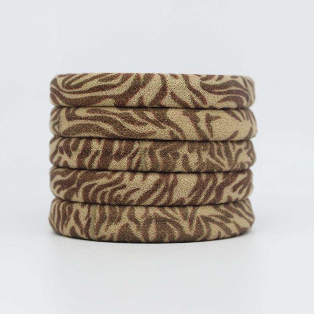 Aesthetic Leopard Print Scrunchies Elastic Hair Rope Set of 5 French Hair Elastic Absorbent Hair Tie for After Bath Use