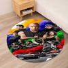 Fast & Furious Printed Round Rug Carpet Chair Rug Area Rug Entryway Doormats,for Office Chair Living Room Bedroom Kitchen Room.