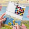 Foldable Paint Pigment Box 10/21 Grid Travel Painting Tray Watercolor Paint Palette  Outdoor