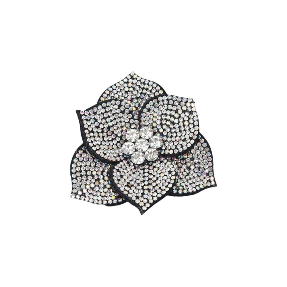 DIY Craft Rhinestone Flower Patches 3D Sew-On Applique  Headband Accessories Fabrics