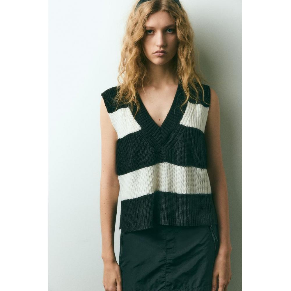 

Свитер-жилет HM черная полоска