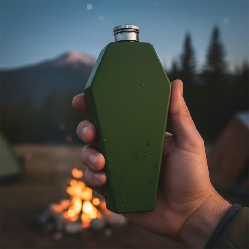 Modern Geometric Shape Pocket Size Liquor Bottle Rustproof 304 Nonrust Steel Materials Ideal For Business Trip And Adventure