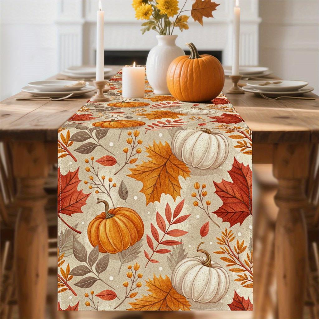 Christmas Poinsettia Table Runner Polyester Floral Pattern Xmas Dinner Decor Tabletop Holiday Warm Vibe Quality Assured