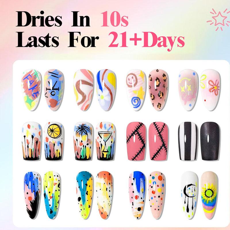 12Pcs Nail Art Pen Marker Set - 0.5mm Fine Tip for Precise Graffiti Drawing