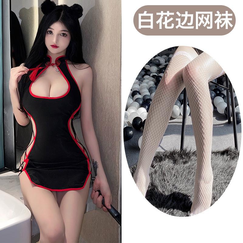 Sex Underwear Sexy Hollow Tassel Lace-up Free Wild Sex Clothes Retro Cheongsam Uniform