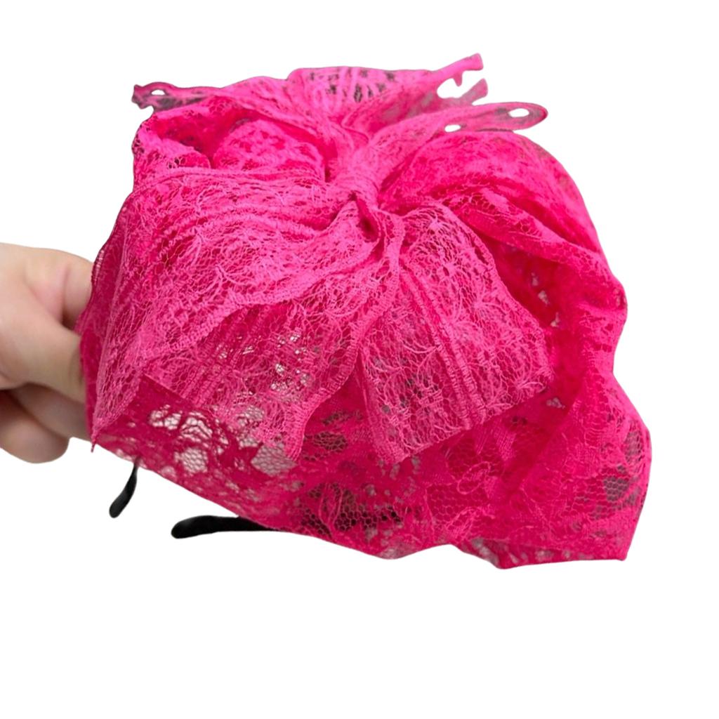 Fashionable Women's Lace Headpiece With Bows Comfortable Headband Stylish Hair Accessory For Wedding Guest Headgear