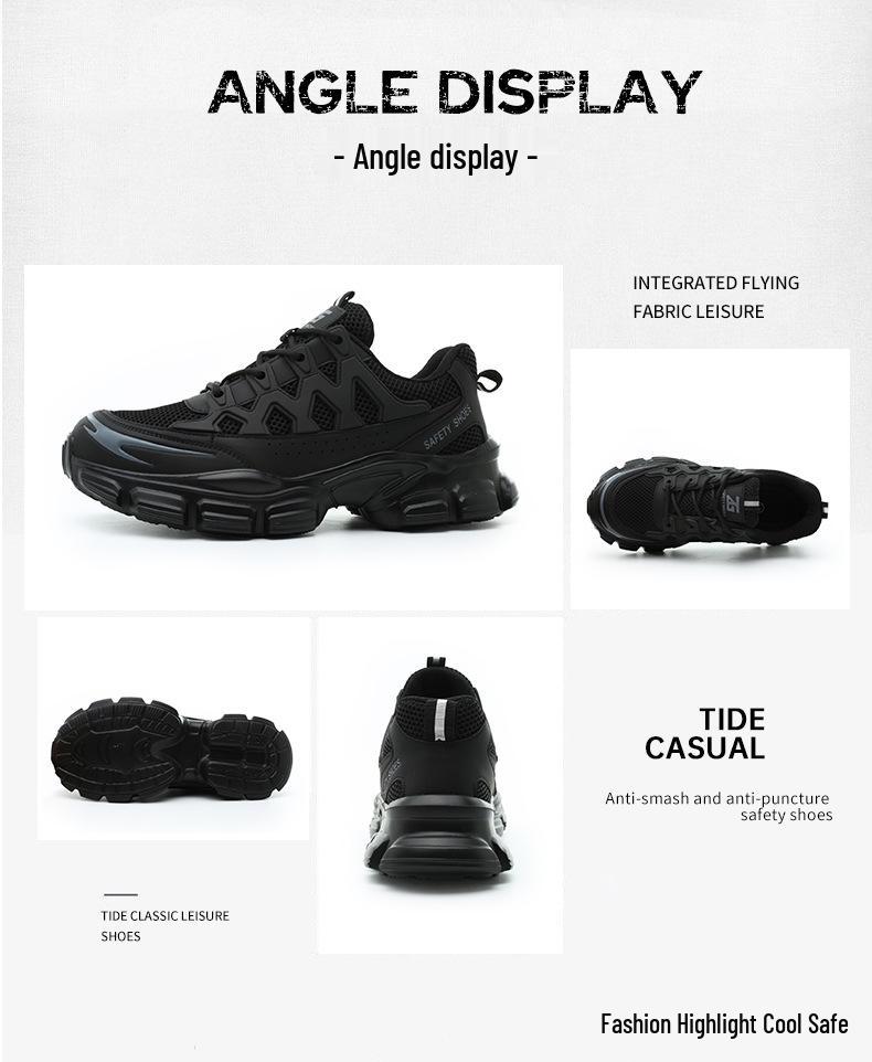 Men's Breathable Safety Work Shoes – Anti-Smash, Anti-Puncture, Soft Sole, Comfortable for Long Standing, Cross-Border Protection