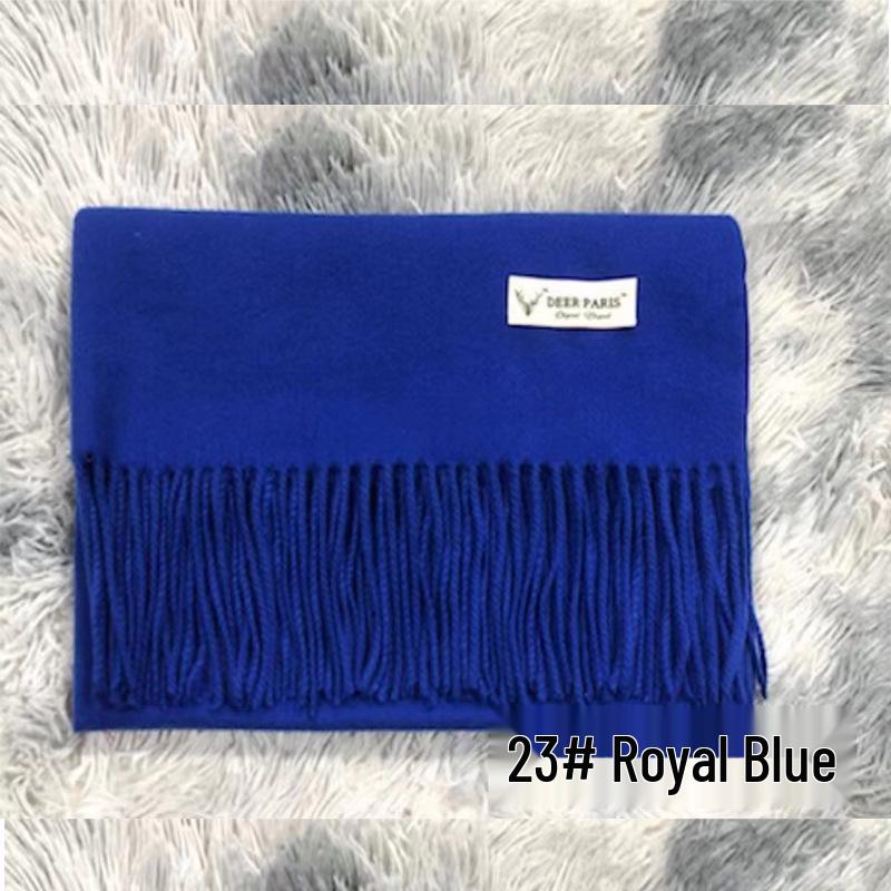 Luxury Unisex Scarf: Autumn/Winter Thickened Solid Color Cashmere-Feel Shawl