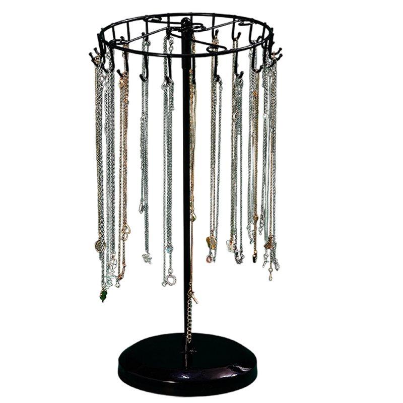

Iron Jewelry Rack, Rotating Necklace Display Rack, Jewelry Storage Rack, Suitable For Earrings, Bracelets, Etc чорний