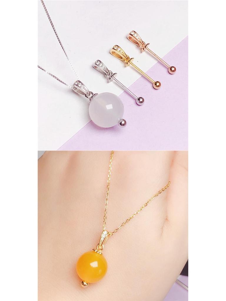Sterling Silver Pearl & Amber Beads Holder with Free Shipping
