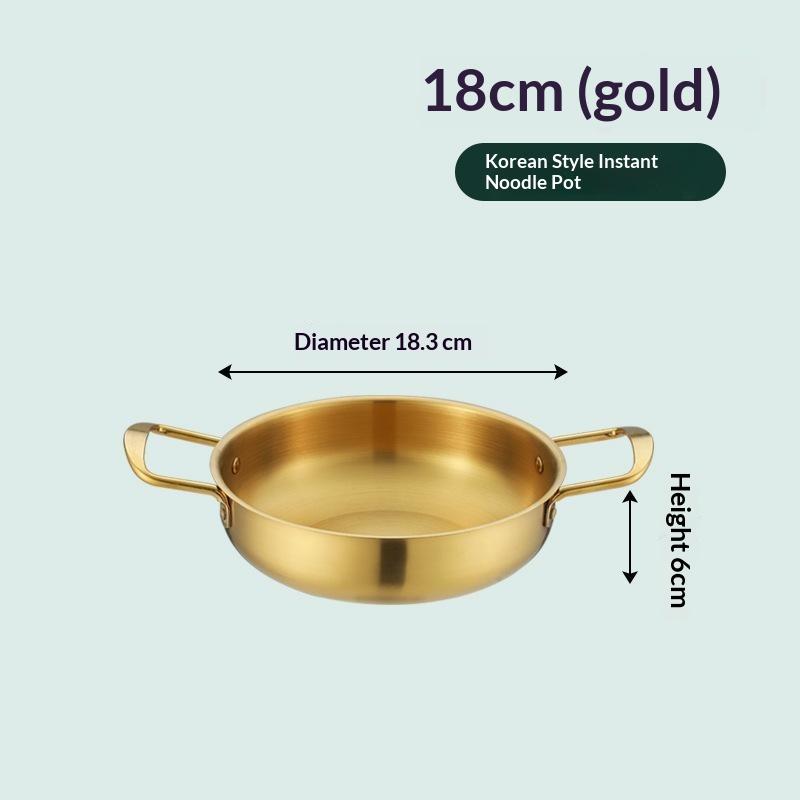 Stainless Steel  Pot With Double Handles Food Grade Perfect For Cooking Ramen Seafood Home Restaurant Use